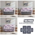thumbnail image 6 of Garronmavis Purple Butterfly Flowers Recliner Chair Covers 6-Pieces Stretch Large Couch Covers for 2 Seats Reclining Slipcovers with Elastic Bottom Protector for Dogs Cats Easy to Install, 6 of 7
