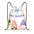 thumbnail image 1 of Xecao Watercolor Gnome Garden Pattern Sports Drawstring Backpack - String Swim Gym Bag with Wet Proof Pocket for Women&Men-Small, 1 of 6