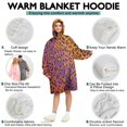 thumbnail image 5 of Orange and Purple Of Leopard Print Wearable Oversized Blanket,Wearable Blanket Hoodie for Adults,Cozy Hooded Blankets with Super Pockets,Super Warm Fuzzy Pullover for Women & Men, 5 of 6
