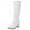 White, variant on Women's Chunky Block Heel Knee High Boots Wide Calf Faux Suede Square Toe Winter Fashion