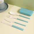 thumbnail image 1 of 4pcs Portable Reusable Utensils Set With Case, Spoon Chopsticks Knife Fork Tableware Set For Camping Office Picnic Travel, 1 of 5