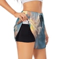 thumbnail image 3 of Lsque Cute Cloud Cat Printed Women's Running Shorts with Liner Pockets,Elastic Quick Dry Workout Athletic Gym Yoga Shorts,Womens High Waist Shorts-X-Large, 3 of 9