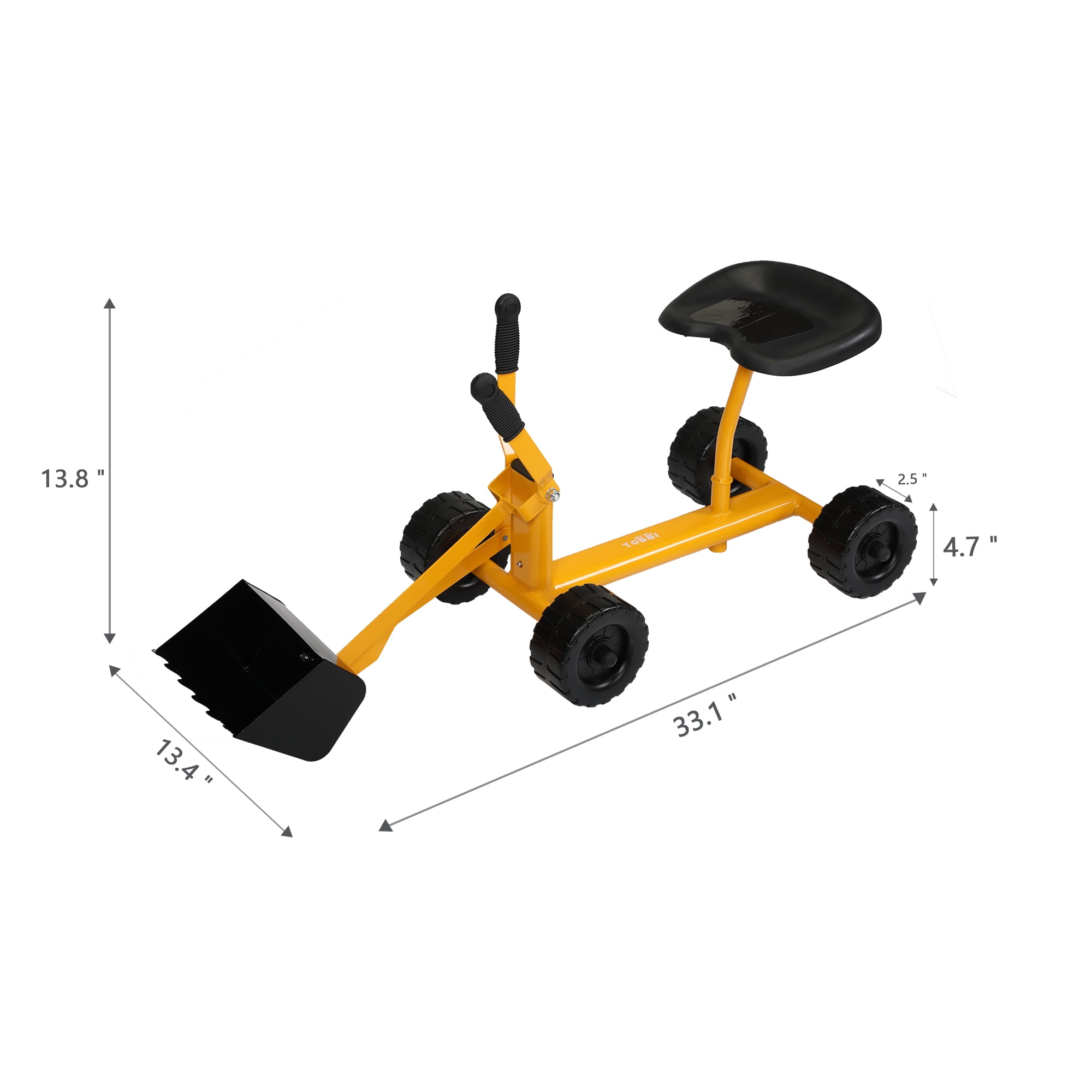 Kepooman Kids Ride on Excavator with 4 Wheels, Child' s Sandbox Excavator Toy for Sand, Dirt and Snow, Outdoor Play, Yellow Kepooman Kids Ride on Excavator with 4 Wheels, Child' s Sandbox Excavator Toy for Sand, Dirt and Snow, Outdoor Play, Yellow