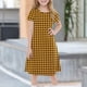 thumbnail image 2 of Girls' Summer Dress Kids 2025 Classic Plaid Short Sleeve Dress Comfortable Casual Dresses for Everyday Wear ,Sie:120, 2 of 7
