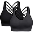 thumbnail image 1 of Sujetadores deportivos con tirantes acolchados para mujer: tops deportivos para yoga, running y fitness, 1 of 7