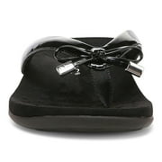 Vionic Womens Bella Toe Post Sandal – Black (10000435001), Orthotic Support, Comfortable Flip-Flops