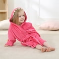 thumbnail image 5 of Cethrio Toddler Girls Sleepwear Robes, Cotton Hooded Fleece Warm Winter Bathrobes Hot Pink Size 1-3 T, 5 of 8