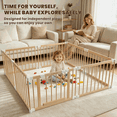 thumbnail image 6 of TouHeart Wooden Playpen for Baby & Toddlers, Foldable Large Baby Gate Play Yards, 10 Panels, 102.9"x68.6"x24", 6 of 10