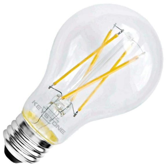 Keystone 12385 - 60W Equiv., 8W, 800 Lumen, A19, E26, 90 CRI, Dimmable Victorian Style Antique Filament LED Light Bulb