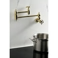 thumbnail image 4 of Kingston Brass KS3102RKZ Wendell Wall Mount Pot Filler Faucet with Knurled Handle, Polished Brass, 4 of 7