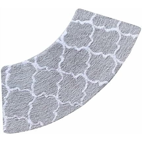 Curved Bath Rug, Curved Bath Mat for Corner Shower, Microfiber Soft Bath Rug for Bathroom Non Slip, Machine Washable, Curved Shower Mat for Round Shower (17.7inX39.4in)
