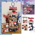 thumbnail image 2 of Fourth of July decorations, Blue Kitchen decor, Red Kitchen decor, Tiered Tray Stand, Tiered Display Stand, Table decorations, Centerpiece Table decorations, Wood Tray for Kitchen, 2 of 8