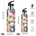 thumbnail image 2 of Yayeee 20oz Insulated Water Bottle Double Wall Stainless Steel with Flip Straw Lid, Dark Colorful Circles, 2 of 7