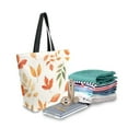 thumbnail image 2 of FORMRS Womens Canvas Tote Bag with Zipper Inner Pocket Shoulder Handbag, Beige Autumn Leaves, 2 of 7