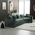 thumbnail image 6 of BISHE Modular Sectional Sofa, L-Shaped Cloud Couch for 5 with Pillows, Modern Chenille Fabric Comfy Sofa Set, Large Living Room Furniture for Apartment or Home, Emerald Green, 6 of 7
