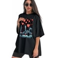 thumbnail image 3 of Plus Size Shirt for Women Black Tops for Women Short Sleeves Shirt for Women Valentine's Day T Shirt Crewneck Shirt for Women XS, 3 of 5