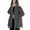 Dark Gray, variant on Womens Fuzzy Fleece Hoodie Long Sleeve Button down Hooded Jacket Oversized Sherpa Jacket Coat Winter Warm Outwear Camel XL