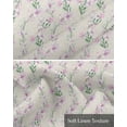 thumbnail image 6 of Pink Flower Linen Curtain Valance for Bedroom/Bathroom/Kitchen/Office/Living/Dining Room Windows, Sage Green Leaves Farmhouse Botanical Herb Rod Pocket Topper Decorative Cafe Drapes Panel 42"x18", 6 of 6