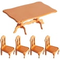 thumbnail image 1 of Ensemble de 5 Pcs Meubles de Poupée Miniatures Ornements Mini Table Chaises Accessoires de Maison, 1 of 8