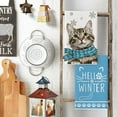 thumbnail image 3 of &nbsp;SOME THING Blue Cat Hello Winter Kitchen Towels Dish Towels, 18x26 Inch Print Snowflakes Christmas Decoration Hand Towels Set of 2, 3 of 6