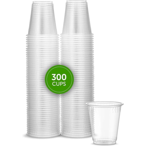 PLASTICPRO 3 Oz Clear Disposable Cups Plastic Cups for Party, 300-Pack