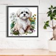thumbnail image 3 of Pintura de diamante 5D DIY taladro redondo completo Bichon Frise decoración del hogar Art40x40cm, 3 of 9