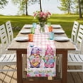 thumbnail image 4 of Table Runners 90 Inches Long Dress Scarves, Spring Gnomes Farmhouse Coffee/Dining/Kitchen Table Runner for Living Room, Botanical Flowers Leaf Pink Buffalo Check 13x90 Inch, 4 of 9