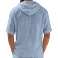 thumbnail image 5 of Men's Linen Hoodies Elbow Length Sleeve Pullover Hooded Shirts Summer Causal Beach Vacation Hoodies, M, 5 of 7