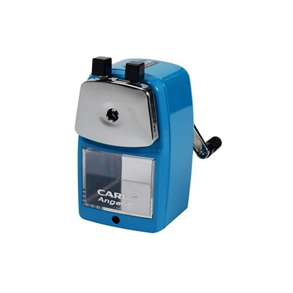 CARL Angel-5 Pencil Sharpener - Desktop - 5" Height x 2.8" Width - Steel, Aluminum - Blue - 1 Each