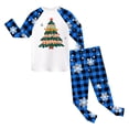 thumbnail image 6 of Cathalem Christmas Pajamas Matching Sets, Xmas Pjs Sets Graphic Print Plaid Sleepwear Outfits Sky Blue 3-4 Years, 6 of 6