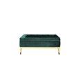 thumbnail image 2 of Benjara Vien 37 Inch Accent Ottoman, Square, Green Tuft Velvet, Gold Polished Steel, 2 of 6