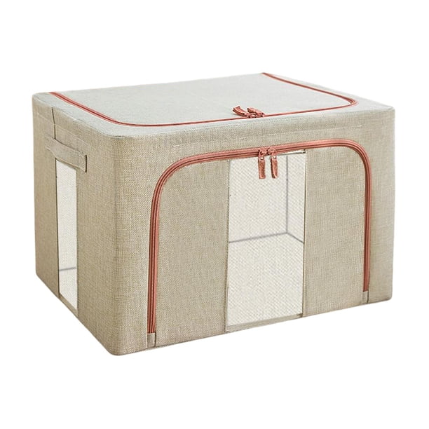 Bolsa organizadora para guardar ropa, contenedor de 66 l con ventana transparente y resistente al polvo. Beige