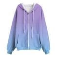 thumbnail image 5 of BOBOGOJP Womens Zip Up Hoodies 2025 Fall Winter Trendy Long Sleeve Hooded Sweatshirts Long Sleeve Comfy Casual Tie-dye Jacket Purple,Size M, 5 of 6