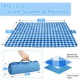 thumbnail image 6 of Tirrinia Large Picnic Blanket Beach Blankets, 80''x60'' Gingham Picnic Mat Waterproof Sand Proof Foldable Portable for Outdoor Camping Hiking Travel Grass Park Music Festival Lawn Mats, Blue, 6 of 7