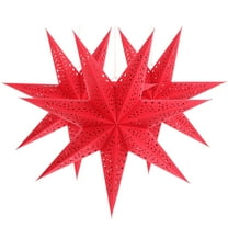 Uonlytech Star Shape Lampshade Red Paper 3Pcs Festival Parties Star