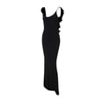 thumbnail image 4 of Coduop Women's Sleeveless Bodycon Long Dress Ruffles Backless Ruched Evening Cocktail Long Dress, 4 of 8