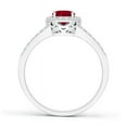 thumbnail image 2 of ANGARA Natural Oval 1 ct Ruby Split Shank Halo Engagement Ring in 14K White Gold for Women (Size-7x5mm) | July Birthstone, Birthday, Anniversary, Jewelry Gift for Women | Natural Ruby Ring, 2 of 10