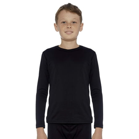 

Rocky Boy s Thermal Base Layer Top (Long John Underwear Shirt) Insulated for Outdoor Ski Warmth/Extreme Cold Pajamas (Black - Large)