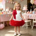 thumbnail image 2 of MEZZALL Toddler Girls Sleeveless Bowknot Dress Dance Party Ruffles Dresses Clothes Boho Sundress, 2 of 5