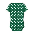 thumbnail image 5 of JTZGDY Polka Dot Tops for Women Dressy Casual Summer Button V Neck Graphic T-Shirts Loose Oversized Comfy Tunic Blouse Green XXXL, 5 of 6