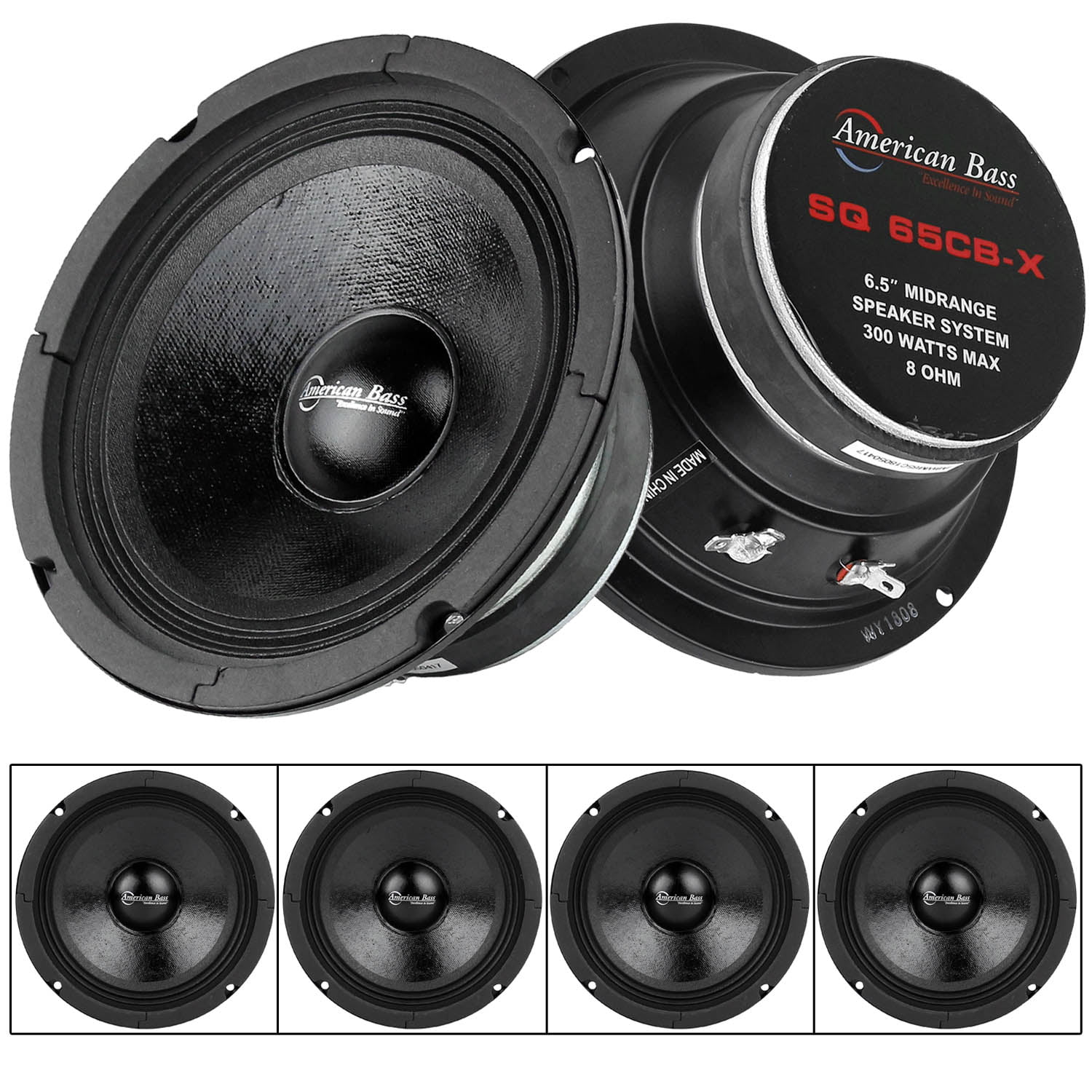 American Bass SQ 65CBX Mid Range Car Speaker & Subwoofer 