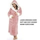 thumbnail image 4 of Guardurnaity Albornoz de manga larga para mujer, pijama con capucha acogedor, dormitorio doméstico, ducha, baño, de Color sólido, ropa de Pijama Rosado SG, 4 of 6