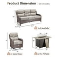 thumbnail image 2 of Planntonneo 4 Pieces Wicker Outdoor Patio Furniture Set with Fire Pit Table, 2 Swivel Rocking Chairs and Sofa with 6" Thick Cushion for Porch Deck Garden Backyard, Brown/Beige, 2 of 14