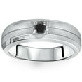 thumbnail image 1 of 1/4ct Mens Treated  Black Diamond Solitaire Ring 10K White Gold, 1 of 3