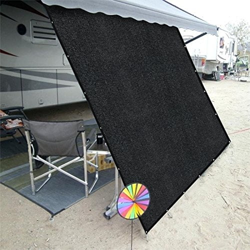 Shatex RV Awning Shade With 90% Privacy Screen Free Kit 8' X 15', Black ...