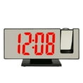thumbnail image 2 of Ovzne Projection Alarm Clock, 2024 New Mirror LED Display Silent Sleep Electronic Clock with Dual Alarm & 180° Rotatable Projector, Multifunctional Digital Nightlight Desk Clock, 5mins Snooze (Black), 2 of 9