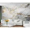 thumbnail image 2 of Modern Black And White Marble Wallpaper, Abstract Gold Foil Art Wall Mural Poster Removable Mural Large 3D Wallpaper Home Decor For Bedroom Living Room 98.4"W x 68.9"H (Not Peel and Stick), 2 of 6