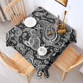thumbnail image 2 of Black Paisley Pattern Square Tablecloth,Waterproof Square Table Cover,Wipeable Spillproof Washable Table Cover for Home Kitchen Party Decor 42"X42"(107x107cm), 2 of 6