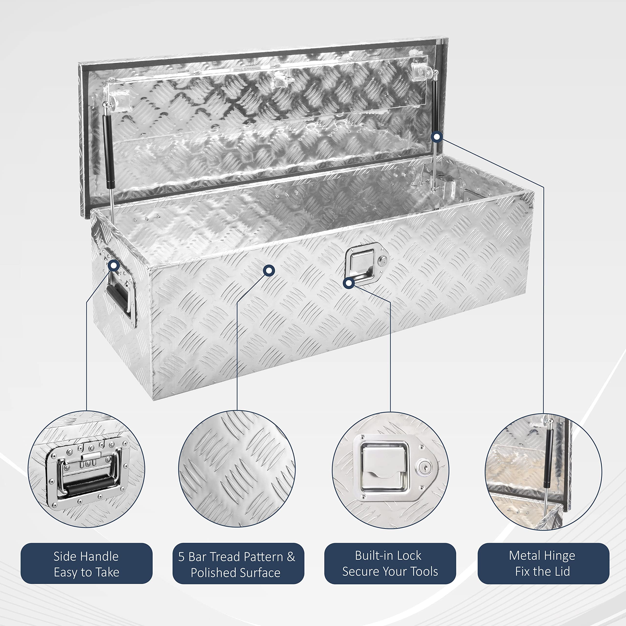 BATONECO PERFORMANCE Durable Tool Boxes & Organizers, Aluminum Silver, 19 lb