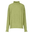 thumbnail image 5 of Hinvhai Plus Size Sweater Tops On Seasonal Clearance Women's Soild Long Sleeve Thick Knit Pullover Turtleneck Sweater Coat Mint Green 6(M), 5 of 7
